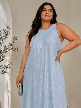 Aqua sequenced bodycon dress, Fits true to size, order your normal size